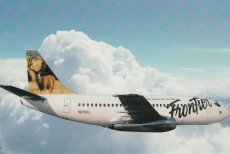 Airline issue postcard - Frontier Airlines Boeing 737-200 N270FL "Mule deer"