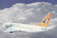 Airline issue postcard - Frontier Airlines Boeing 737-300 EI-CHH "Mallard Drake"