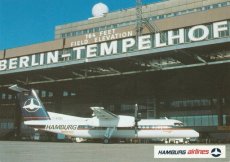 Airline issue postcard - Hamburg Airlines Dash 8-300 @ Berlin Tempelhof