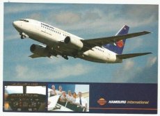 Airline issue postcard - Hamburg International Boeing 737-700 - crew stewardess