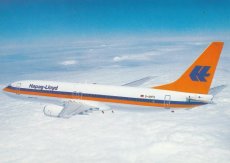 Airline issue postcard - Hapag Lloyd Boeing 737-80 Airline issue postcard - Hapag Lloyd Boeing 737-800 D-AHFG