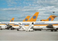Airline issue postcard - Hapag Lloyd Flug Boeing 737-200 Boeing 727 Airbus A310