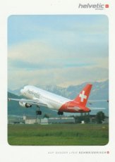 Airline issue postcard - Helvetic Airways Airbus A319