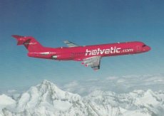 Airline issue postcard - Helvetic Airways Fokker 100