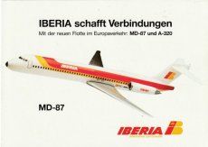 Airline issue postcard - Iberia MD-87 Airline issue postcard - Iberia MD-87