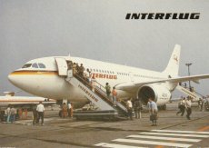 Airline issue postcard - Interflug Airbus A310 'corner wear'