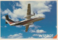 Airline issue postcard - Interot Airways Dash DHC 8-100