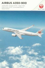 Airline issue postcard - JAL Japan Airlines Airbus A350-900