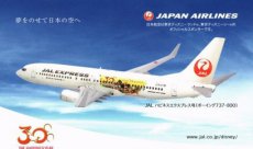 Airline issue postcard - JAL Japan Airlines Boeing 737-800 30 Years Tokyo Disney Resort