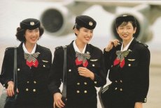 Airline issue postcard - JAL Japan Airlines - Crew Stewardess