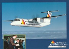 Airline issue postcard - Jersey European Airways D Airline issue postcard - Jersey European Airways Dash 8 Q300 - Stewardess