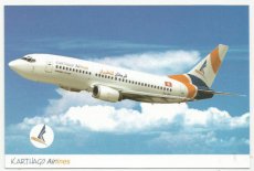 Airline issue postcard - Karthago Airlines B737 Airline issue postcard - Karthago Airlines Boeing 737-300