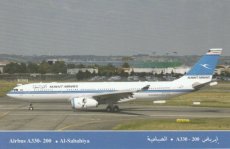 Airline issue postcard - Kuwait Airways Airbus A330-200 "Al-Sabahiya"
