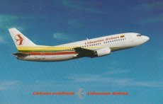 Airline issue postcard - Lithuanian Airlines Boeing 737-300 - thin paper