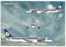 Airline issue postcard - LOT Polish Airlines Embraer 175