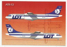 Airline issue postcard - LOT Polish Airlines ATR-72
