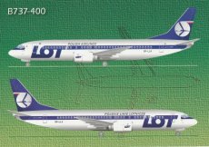 Airline issue postcard - LOT Polish Airlines Boeing 737-400