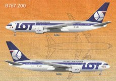 Airline issue postcard - LOT Polish Airlines Boeing 767-200