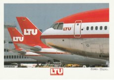 Airline issue postcard - LTU Airbus A330 & MD-11 nose