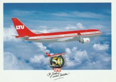 Airline issue postcard - LTU Germany Airbus A330-200 - LTU 50 Years 1955 - 2005