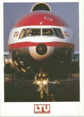 Airline issue postcard - LTU L-1011 nose Airline issue postcard - LTU Lockheed L-1011 Tristar nose