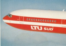 Airline issue postcard - LTU Sud International Airways Boeing 767-300ER  Large spot/colouring on front (see scan)