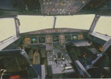Airline issue postcard - Lufthansa Airbus A320 cockpit
