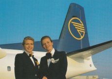 Airline issue postcard - Lufthansa CityLine Fokker 50 - Stewardess