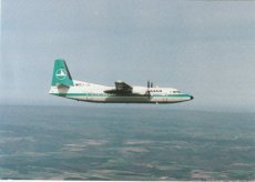 Airline issue postcard - Luxair Fokker 50