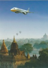 Airline issue postcard - MAI Myanmar Airways Inter Airline issue postcard - MAI Myanmar Airways International Airbus A320