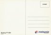 Airline issue postcard - Malaysia Airlines B777-20 Airline issue postcard - Malaysia Airlines Boeing 777-200