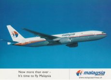 Airline issue postcard - Malaysia Airlines Boeing 777-200 "Super Ranger"