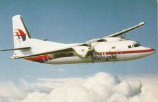 Airline issue postcard - Malaysia Airlines Fokker 50