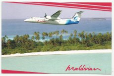 Airline issue postcard - Maldivian Dash 8-300