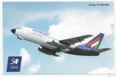 Airline issue postcard - Malev Boeing 737-200 take off