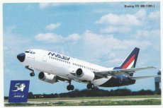 Airline issue postcard - Malev Boeing 737-300