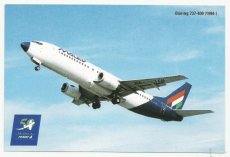 Airline issue postcard - Malev Boeing 737-400