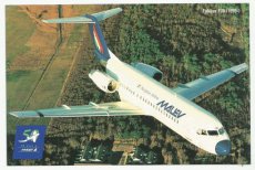 Airline issue postcard - Malev Fokker 70