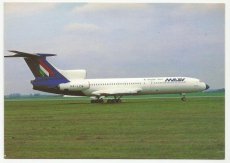 Airline issue postcard - Malev Tupolev 154