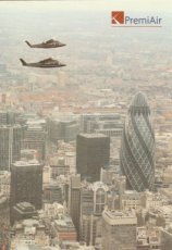 Airline issue postcard - PremiAir Sikorsky 76 VIP Helicopters @ Gherkin London
