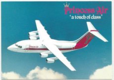 Airline issue postcard - Princess Air BAE 146-200Q Airline issue postcard - Princess Air BAE 146-200QC