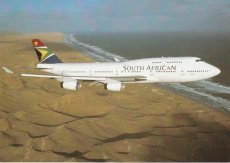 Airline issue postcard - SAA South African Airways Boeing 747-400