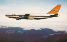 Airline issue postcard - SAA South African Airways Boeing 747