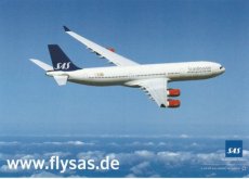 Airline issue postcard - SAS Scandinavian Airlines Airbus A340