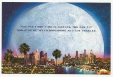 Airline issue postcard - Singapore Airlines - Singapore Los Angeles