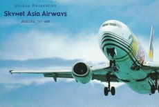 Airline issue postcard - Skynet Asia Airways Boeing 737-400