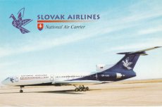 Airline issue postcard - Slovak Airlines Tupolev 154