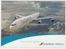 Airline issue postcard - Srilankan Airlines Airbus A340