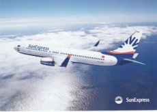 Airline issue postcard - Sun Express Boeing 737 TC-SNN