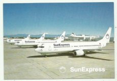 Airline issue postcard - Sun Express Boeing 737 fleet